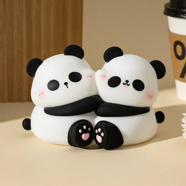 Cute panda hug design, LED light, cozy desktop night decoration.